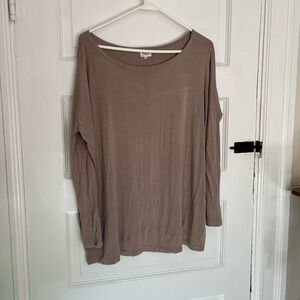 5/ $25 Tobi light brown boatneck dolman sleeve blouse M